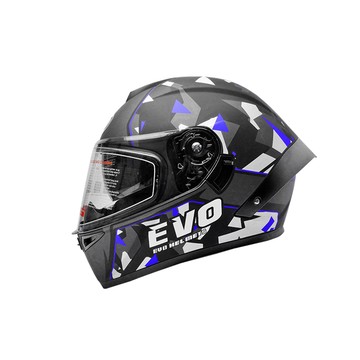 【新品訂購】EVO CA969 幾何彩繪 消光黑藍 全罩式安全帽(內藏墨鏡) 【2023/06/28前預購加贈原廠電鍍鏡片】