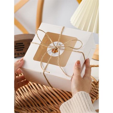 巴斯克蛋糕包裝盒小四4寸6透明打包盒裝甜品的油紙烘焙芝士西點