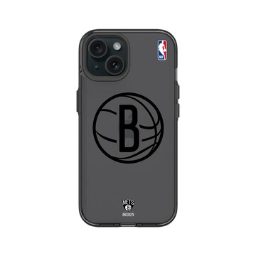 iPhone 15 Clear 酷墨灰 - NBA - B&W-布魯克林籃網 Brooklyn Nets B&W - Light
