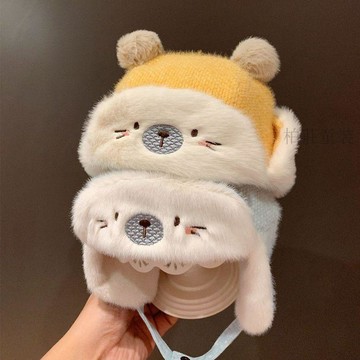 🍭秋冬新品🍭嬰兒帽子秋冬可愛超萌嬰幼兒毛絨帽女童護耳保暖男寶寶冬天雷鋒帽