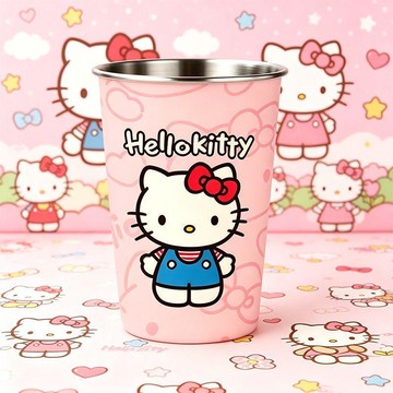 ✨臺灣出貨✨HelloKitty不鏽鋼牛奶杯多功能用途白色喝水漱口杯收納方便清洗