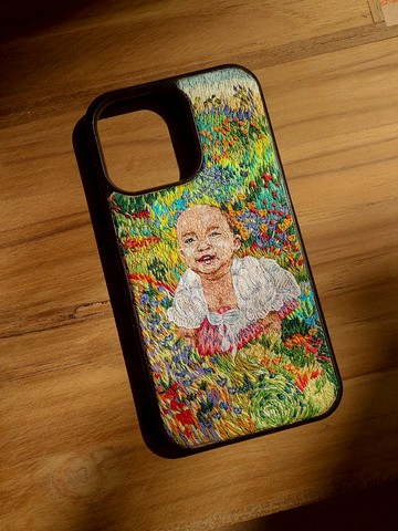 享受陽光照耀/人像刺繡