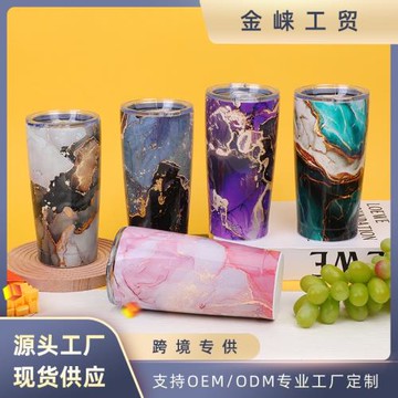20oz炫彩冰霸杯爆款304不銹鋼便攜簡約保溫保冷水杯定制水壺吸管