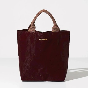 韓國 Miyansol 皺皺兩用迷你托特包 紅絲絨