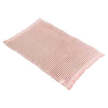 BROOME 今治鬆餅浴墊 日本製造 100%純棉 兩側流蘇設計  38 x 60cm  珊瑚粉  1個