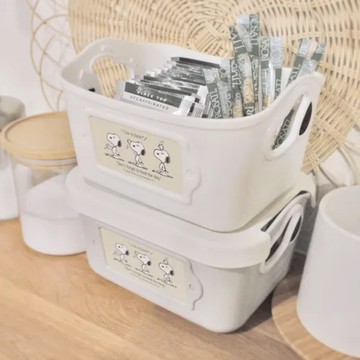 嘻嘻日貨🐾 現貨 日本製 SNOOPY 史努比 有蓋軟式收納盒兩入組 收納盒 收納箱 手機座 收納 情人節禮物