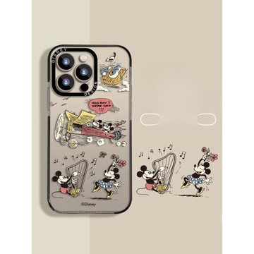 【Disney正版】適用蘋果15手機殼透明新款蘋果13創意豎琴米奇iphone15promax硅膠軟殼14pro可愛小眾12高級感