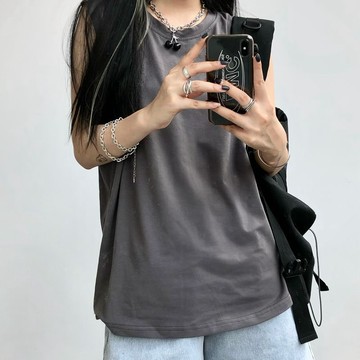 🔥臺灣出貨🔥外穿純色背心上衣女春夏韓版ins原宿風寬鬆百搭學生白色無袖T恤潮