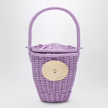 Lilac wicker bucket bag