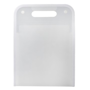 A4手提文件袋 分類收納設計 霧透磨砂質感佳 雙扣固定設計  白色  1個