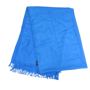 【二手名牌BRAND OFF】HERMES 愛馬仕 藍色 羊絨 Libris 圍巾