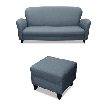 ASSARI-貓可愛三人耐刮貓抓皮沙發(含腳椅)簡約灰