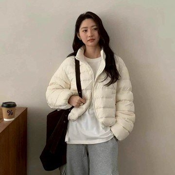 韓版輕盈 雲感羽絨短版外套