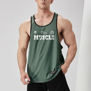 美式MUSCLE 滾邊 健身背心 工字背心 吸汗快乾 柔滑涼感