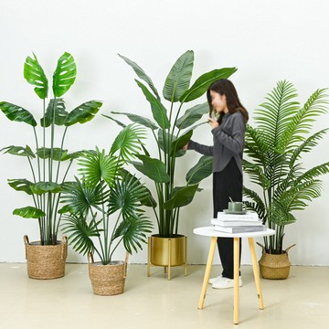 仿真綠植 發財樹 仿真植物 盆栽 盆景仿真植物仿真樹旅人蕉大型落地綠植盆栽室內客廳家居裝飾擺件假樹
