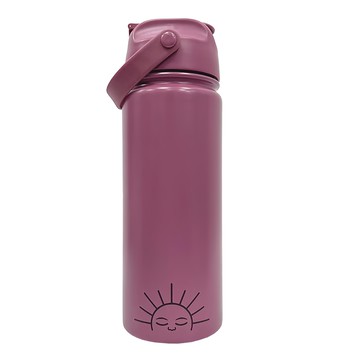 丹麥GRECH&CO 不鏽鋼吸管水壺 雙蓋通用飲水設計  夕陽粉  540ml  1個