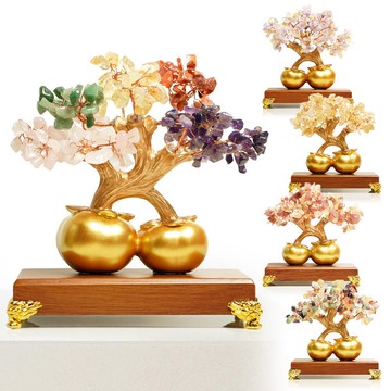 【正佳珠寶】柿柿如意水晶樹 聚財鎮宅 五行水晶能量 水晶樹