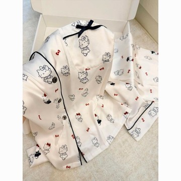 Xuan♥ 睡衣女芭蕾舞小貓春秋季天新款長袖長褲學生宿舍居家服套裝可外穿