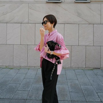 【巴黎精品】現貨+預購 襯衫五分袖上衣-壓褶純棉百搭純色女裝3色a1fu28