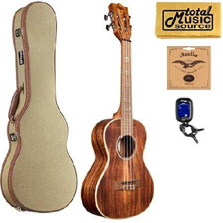 Kala KA-SA-T Solid Acacia Series Tenor String Ukulele, w Tweed Case Bundle