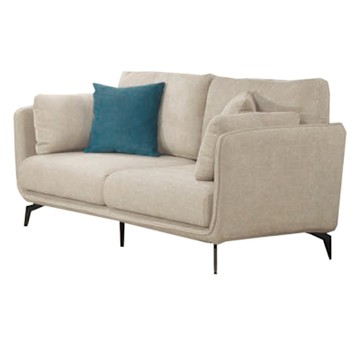 文創集 林卡德亞麻色透氣棉麻布二人座沙發椅-163x89x66cm免組