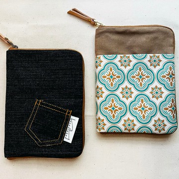 Kyokuhaku 海棠窗花 丹寧布 TN手帳套