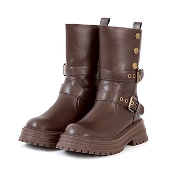 D+AF 復古騎士釦環排釦機車短靴