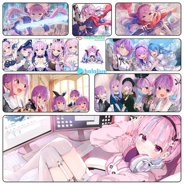 【可開發票】Hololive Vtuber 湊阿庫婭 Aqua 神樂MEA超大鎖邊桌墊游戲滑鼠墊【抖貓 生活館】