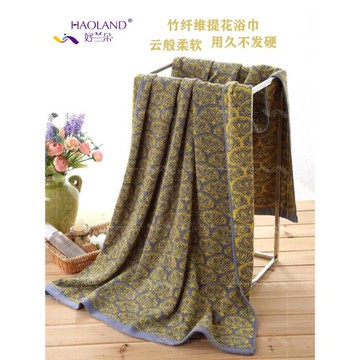 好蘭朵竹纖維高檔提花浴巾加厚實體店爆款親膚超強吸水透氣不掉毛