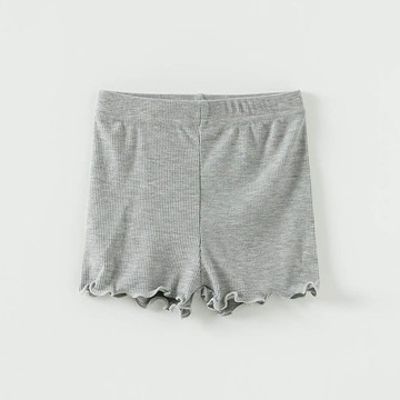 韓國 OZKIZ - 鬆緊腰彈性木耳邊安全褲/內搭褲-灰