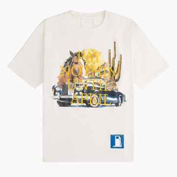 烈駿沙漠月球仙人掌復古賽車美式印花短袖t恤