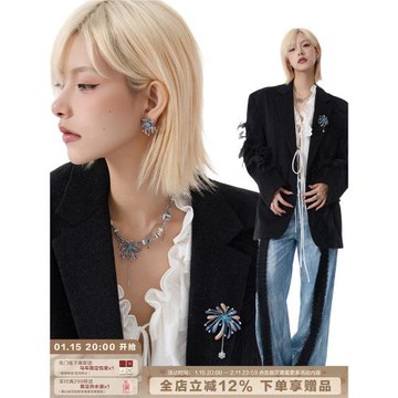 SUMIYAKI 煙火星辰耳環 純手工煙花耳釘小眾耳飾耳夾無耳洞女禮物