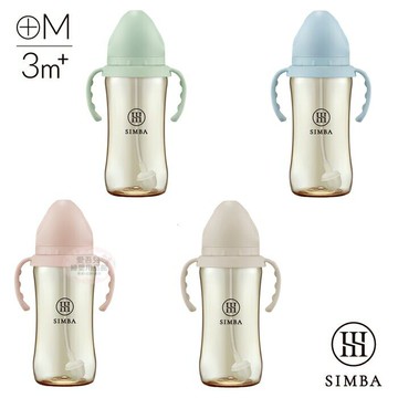 【愛吾兒】小獅王辛巴 Simba 蘊蜜鉑金PPSU寬口吸管把手防脹氣奶瓶(360ml)【學飲適用-寬口十字M】