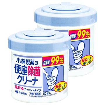 KOBAYASHI 小林製藥 馬桶坐墊清潔濕紙巾 浴廁抽取式 可分解於水中  45g  1入  2罐