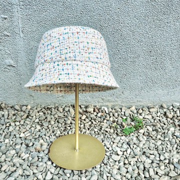 【HiGh MaLi】時尚窄版短簷漁夫帽/小香風編織系列/藍紅白編織