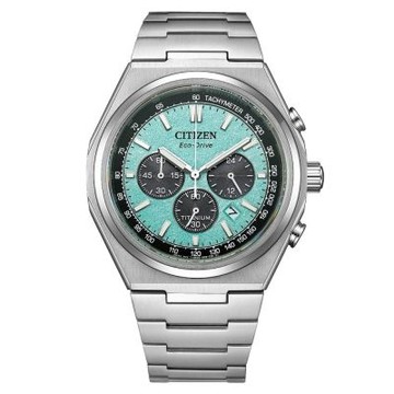 CITIZEN 星辰 Zenshin 韋禮安代言超級鈦光動能計時腕錶-42.5mm湖水藍 CA4610-85M