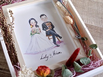 【客製化禮物】水彩新人、情侶似顏繪-無背景
