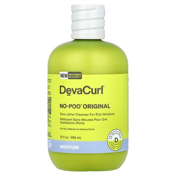 DevaCurl, No-Poo® Original，無泡沫清潔乳，適合乾燥的中性至粗糙的卷髮，12 液量盎司（355 毫升）
