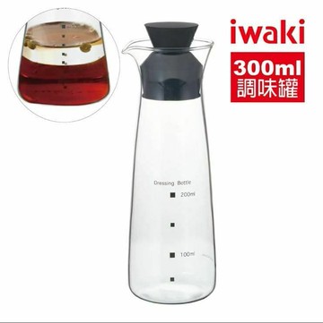 【iwaki】日本量杯造型耐熱玻璃調味罐(300ml)(原廠總代理)