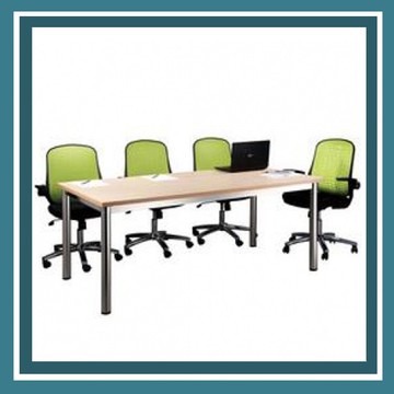 【屬過大商品，運費請先詢問】辦公家具  SKB-3.5×7S 水波紋 全不銹鋼圓形骨架會議桌 辦公桌 書桌 桌子