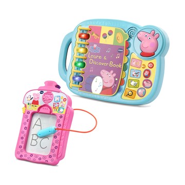 Vtech 粉紅豬小妹-英語學習聽寫互動2入組 (有聲書+畫板)