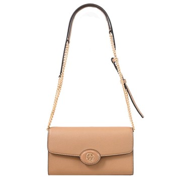 TORY BURCH 164992 Robinson 翻蓋WOC鏈條包/晚宴包.淺咖