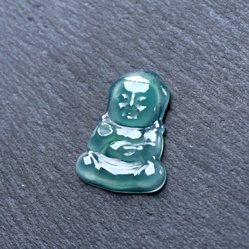 冰種藍水翡翠寶寶佛 | 裸石 | 天然翡翠A貨 | 送禮
