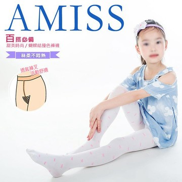 Amiss 蝴蝶結兒童褲襪-褲叉加工 兒童褲襪 A409-1C
