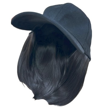 一體成型 帽子假髮 棒球帽 + 短髮  GE 自然黑  1個