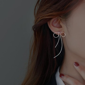 925純銀針蝴蝶結流蘇耳環女夏季韓國東大門氣質2021年新款ins耳飾