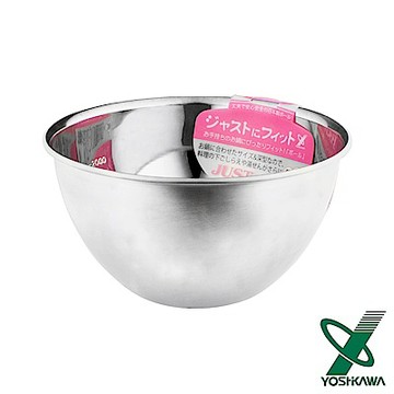 YOSHIKAWA JUST‧FIT 18-8不鏽鋼深型刻度料理盆-22cm
