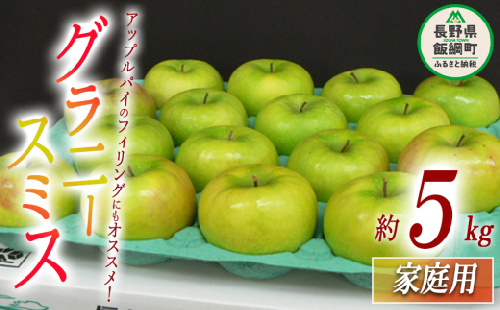 りんご グラニースミス 家庭用 5kg 沖縄県への配送不可 2023年11月中旬頃から2024年2月下旬頃まで順次発送予定 ふるさと振興公社 長野県 飯綱町 [0746]