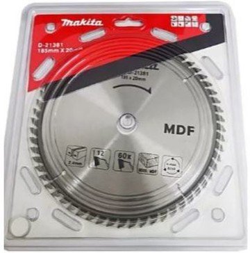 MAKITA 牧田 D-21381 鎢鋼鋸片 185x20x60T 木工鋸片 木材 密集板 圓鋸片