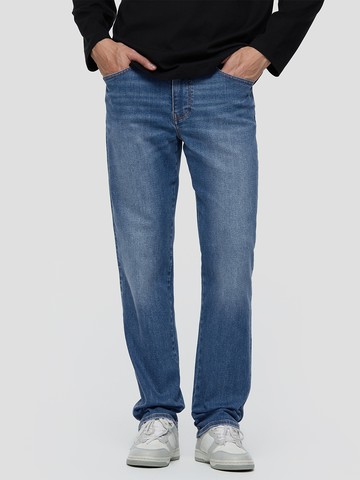 男裝 直筒牛仔褲-中度水洗